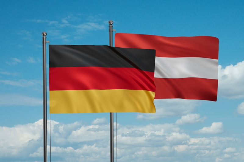 Foto: österreichische und deutsch Fahne
